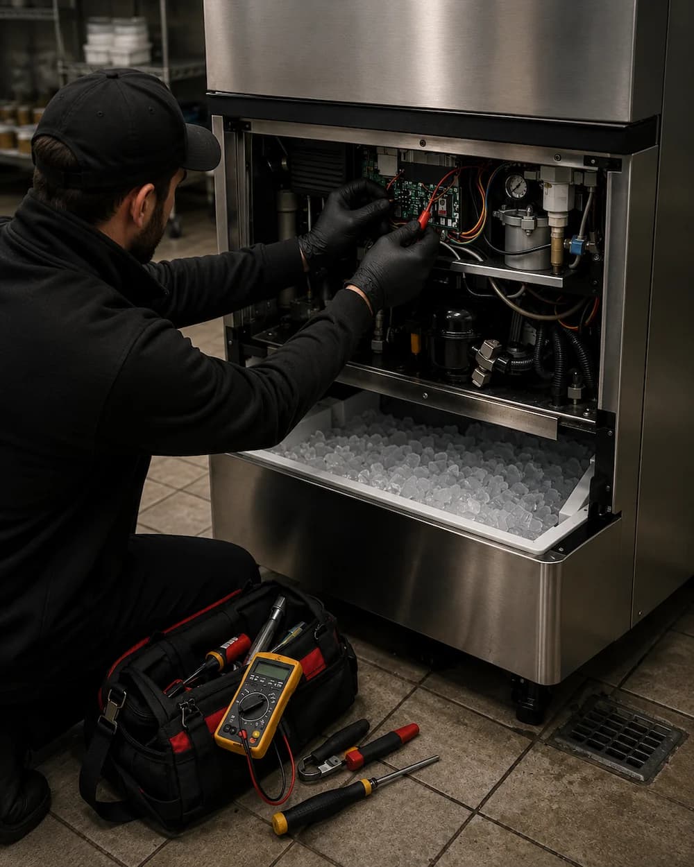 Ice maker repair for production, water supply, and freezing issues.